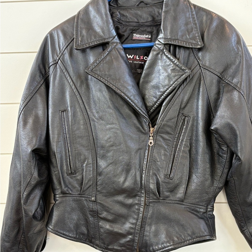 Wilson Women's Dark Leather Jacket - Picture 3 of 6